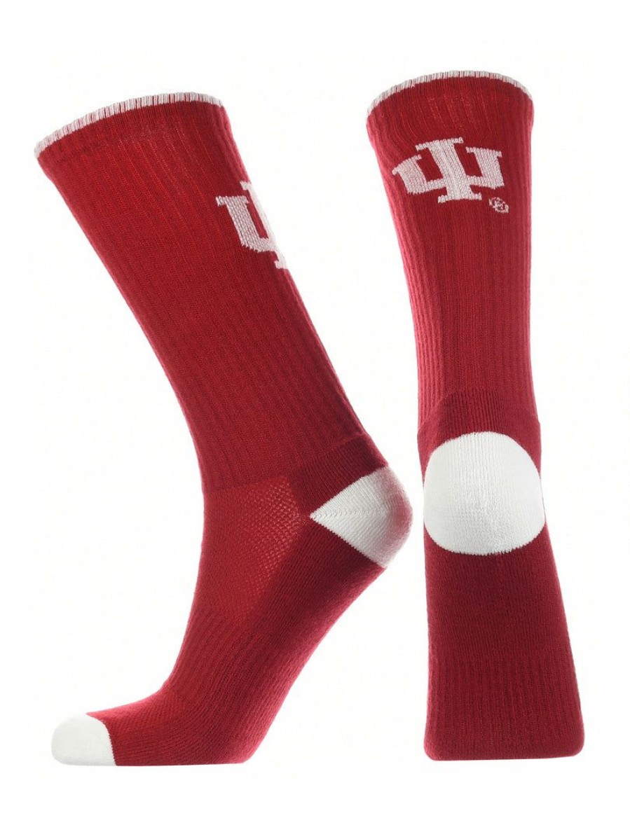 Ncaa Socks * | Best Sale Tck Indiana Hoosiers Socks Campus Legend Crew Length All Schools Crimson/White