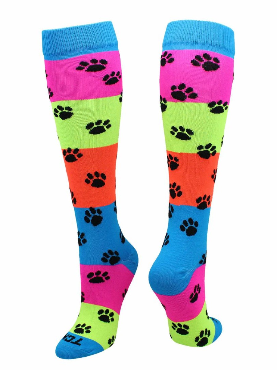 Ncaa Socks * | Best Pirce Tck Neon Rainbow Fun Print Otc Socks Softball Socks