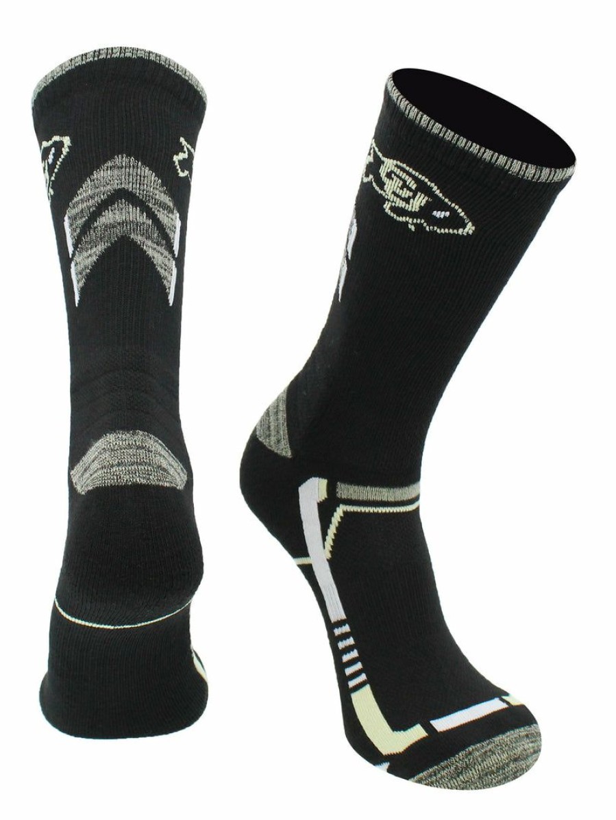 Ncaa Socks * | Outlet Tck Cu Boulder Buffs Socks University Of Colorado Buffaloes Champion Crew Socks Black/Gold