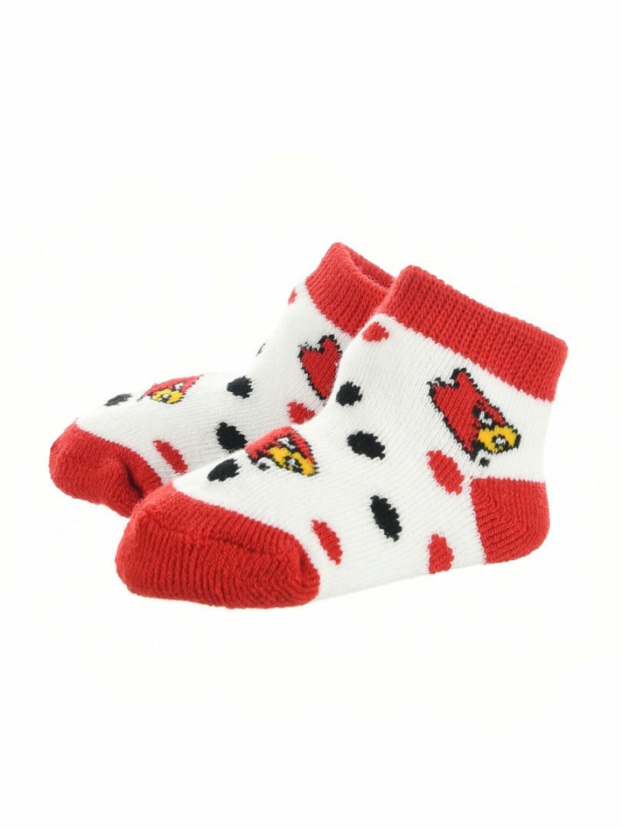 Ncaa Socks * | Promo Tck Louisville Cardinals Toddler Socks Low Cut Little Fan All Schools Red/Black/White