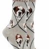 Ncaa Socks * | Cheapest Whd Saint Bernard Socks For Women Gift For Dog Lovers Crazy Socks Crew Gray