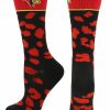 Ncaa Socks * | Coupon Tck Isu Illinois State Redbirds Socks Womens Savage Crew Socks Red/Black