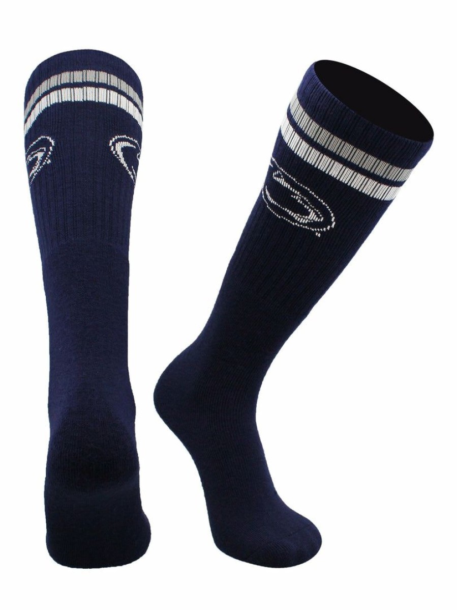 Ncaa Socks * | Outlet Tck Penn State Nittany Lions Socks Throwback Tube All Schools Blue/Grey/White