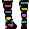 Ncaa Socks * | New Madsportsstuff Cat Socks For Softball Soccer- Girls Or Boys- Athletic Over The Calf Socks For Sports Softball Socks Black/Neon