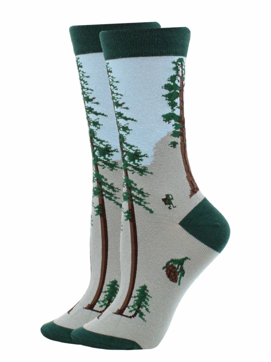 Ncaa Socks * | Promo Whd Conifer Tree Socks For Women Gift For Tree Lovers Gray