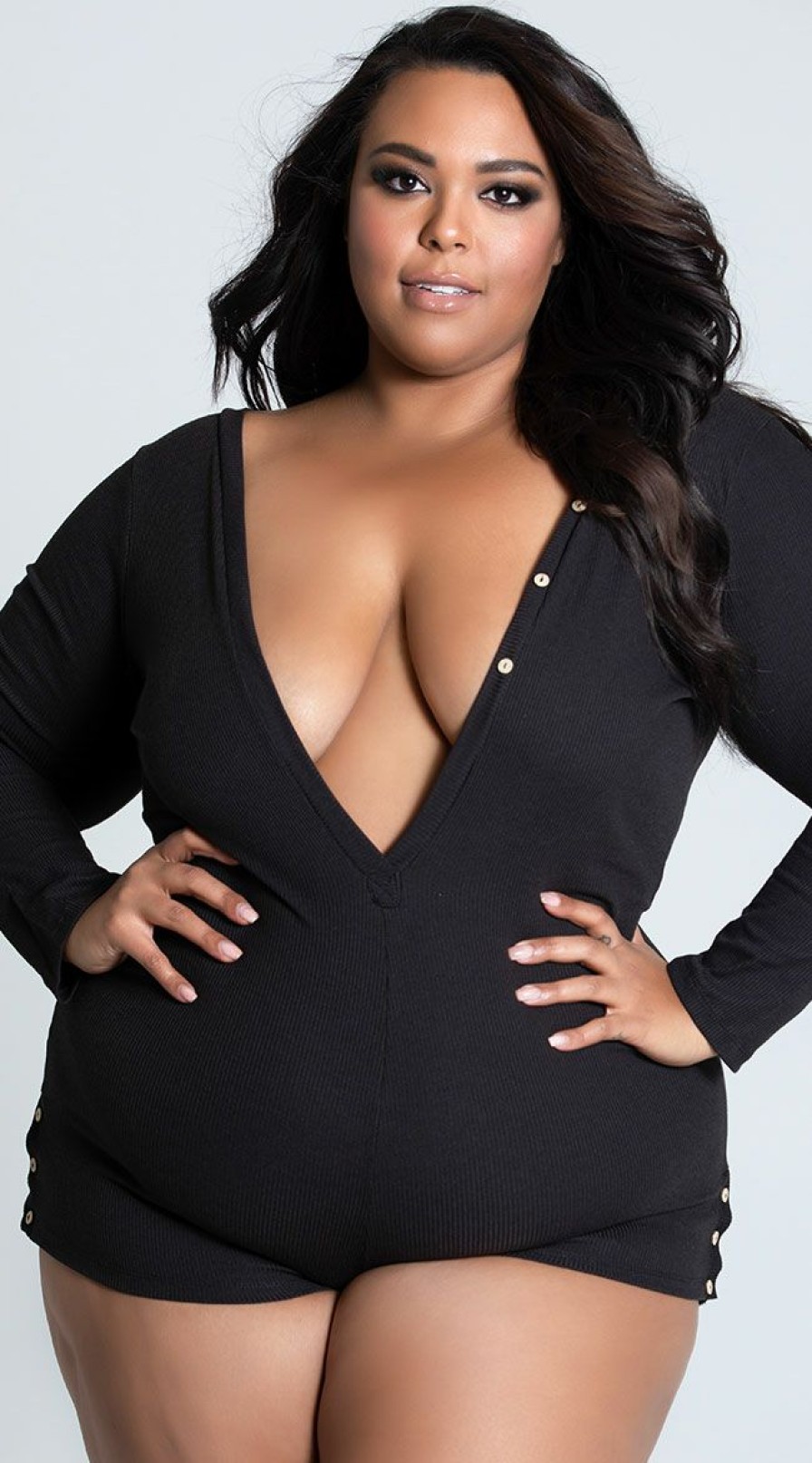 Lingerie * | Mapale Plus Size Nighttime Seductions Romper