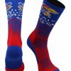 Ncaa Socks * | Flash Sale Tck Kansas Jayhawks Socks Downtown Crew Crimson/Blue/White