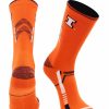 Ncaa Socks * | Outlet Tck Illinois Fighting Illini Socks University Of Illinois Illini Champion Crew Socks Orange/Blue