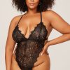 Lingerie * | Yandy Plus Size High Key Fine Lace Teddy