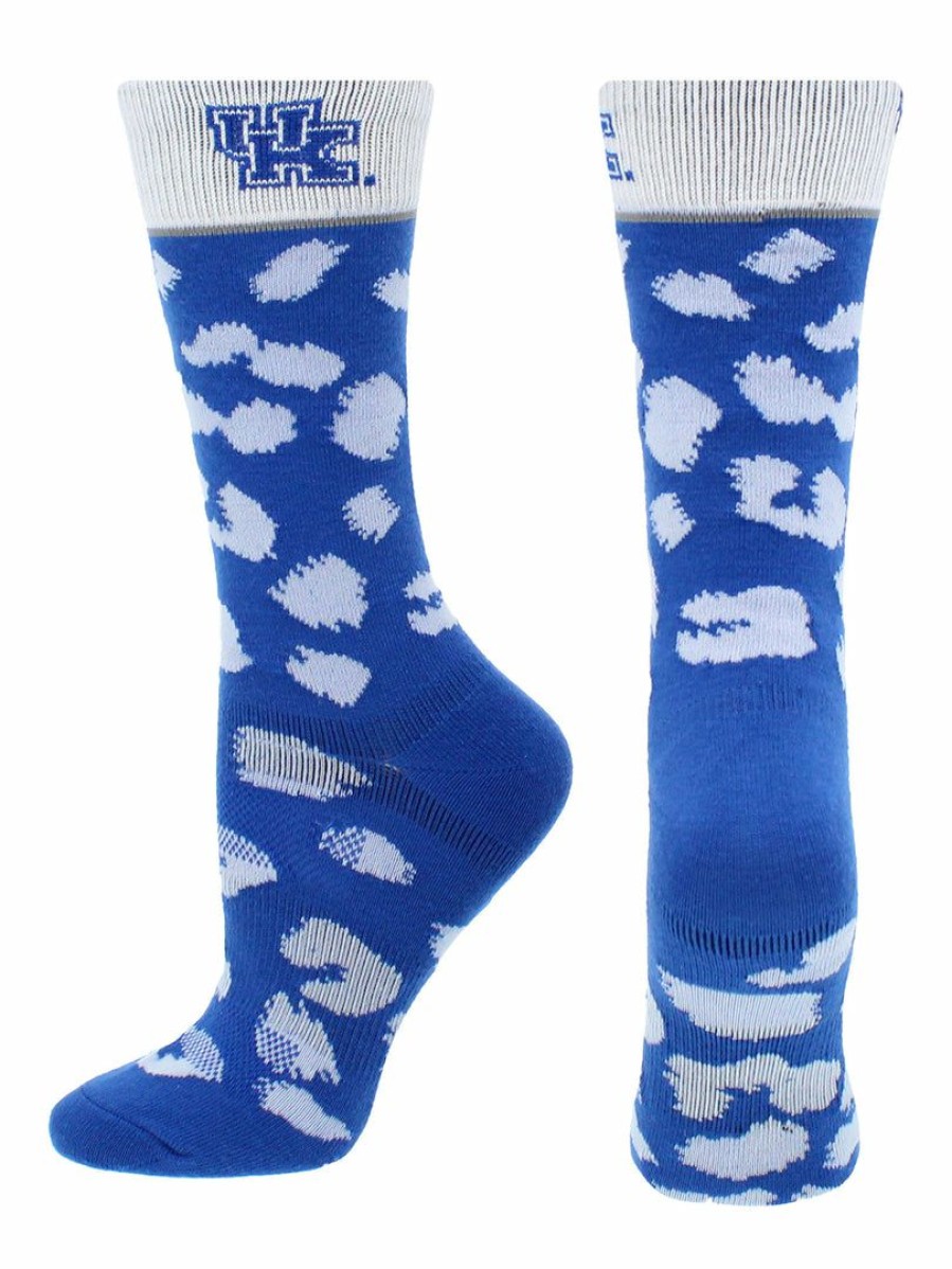 Ncaa Socks * | Best Deal Tck Kentucky Wildcats Socks Womens Savage Crew Socks All Schools Blue/White