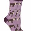 Ncaa Socks * | Flash Sale Whd Elk Socks For Women Gift For Animal Lovers Purple