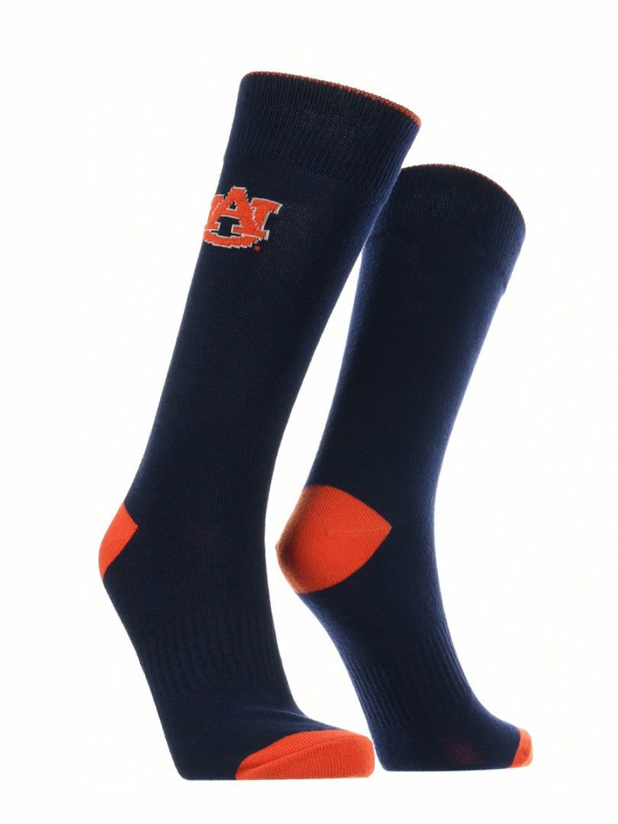 Ncaa Socks * | New Tck Auburn Tigers Dress Socks Dean'S List Crew Length Socks All Schools Blue/Orange