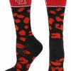 Ncaa Socks * | Buy Tck Utah Utes Socks Womens Savage Crew Socks Red/Black