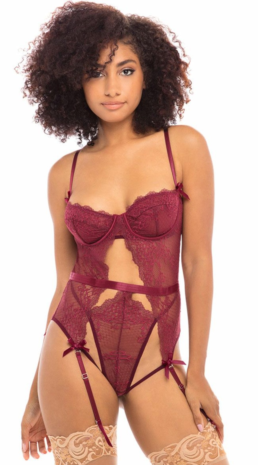 Lingerie * | Oh La La Cheri Split Second Lace Teddy