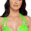 Dancewear * | Roma Neon Green Vinyl Dance Top