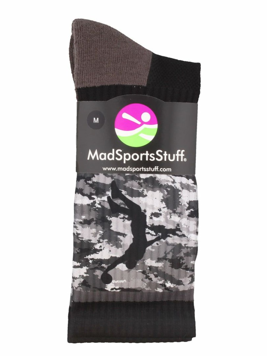 Ncaa Socks * | Budget Madsportsstuff Basketball Socks With Player On Camo Athletic Crew Socks (Multiple Colors)