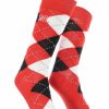 Ncaa Socks * | Best Reviews Of Tck Nebraska Cornhuskers Argyle Dress Socks Ncaa Fanwear Crew Length Red/Black/White