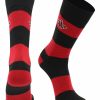 Ncaa Socks * | Best Sale Tck All Schools Louisiana Lafayette Ragin' Cajuns Socks Game Day Striped Crew Socks Vermillion/Black