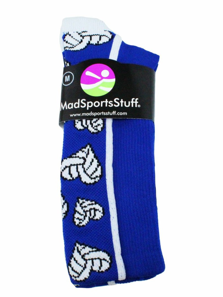 Ncaa Socks * | Best Sale Madsportsstuff Volleyball Socks Crazy Love Volleyball Hearts Crew Socks