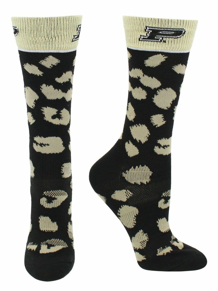 Ncaa Socks * | Flash Sale Tck Purdue Boilermakers Socks Womens Savage Crew Socks Black/Old Gold