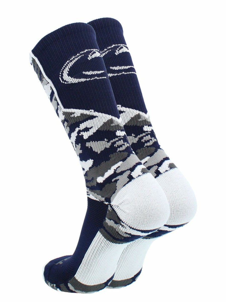 Ncaa Socks * | Best Deal Tck Sports Penn State Nittany Lions Socks Woodland Camo Crew Blue/White/Grey