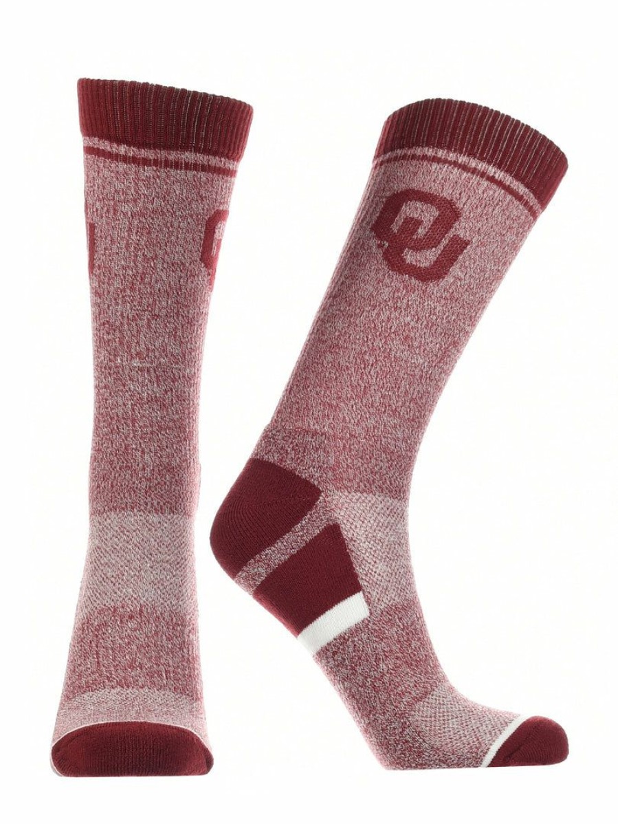 Ncaa Socks * | Brand New Tck All Schools Ou Oklahoma Sooners Socks Victory Parade Crew Length Crimson/White