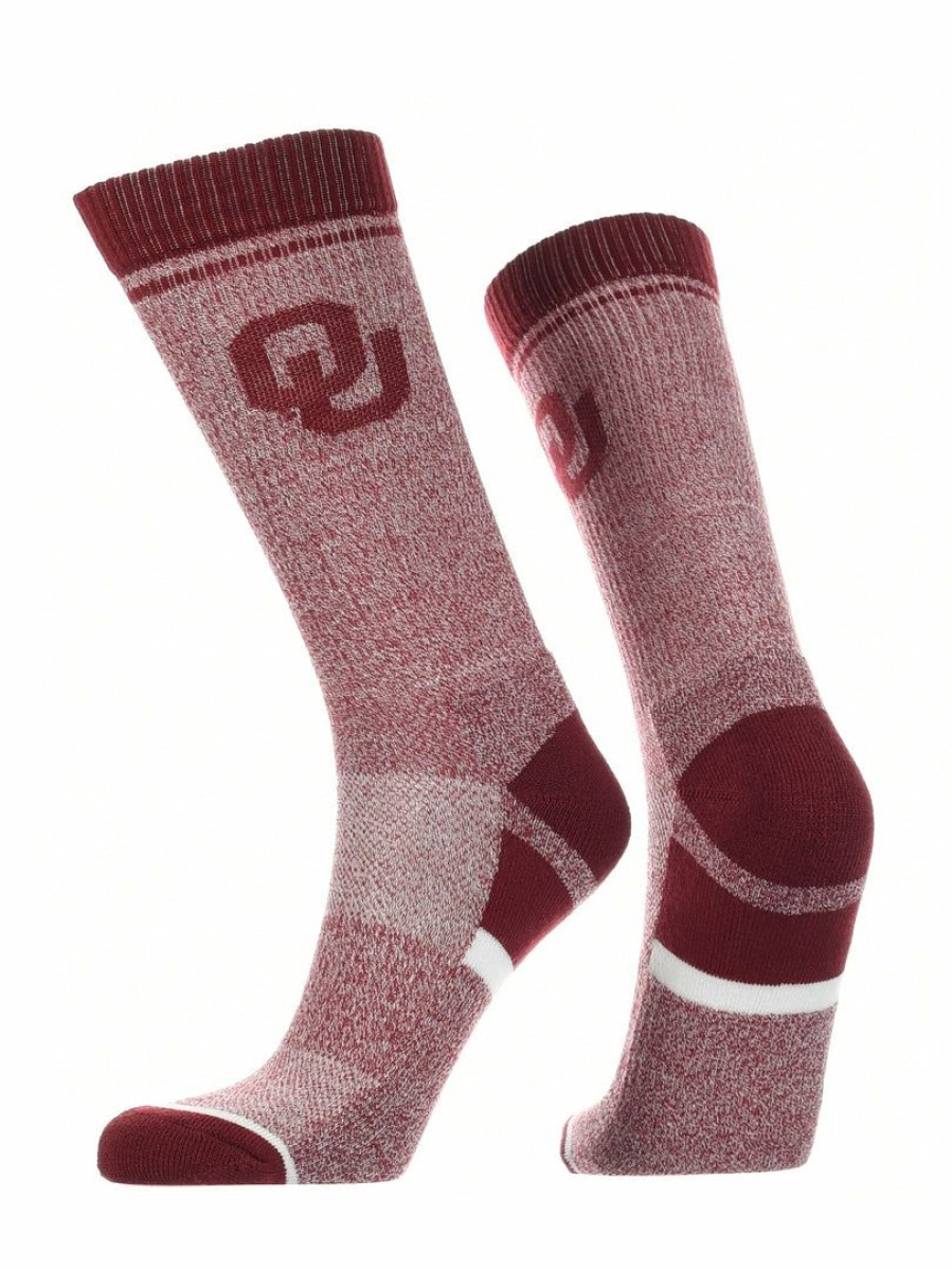 Ncaa Socks * | Brand New Tck All Schools Ou Oklahoma Sooners Socks Victory Parade Crew Length Crimson/White