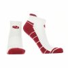 Ncaa Socks * | New Tck Ou Oklahoma Sooners Low Cut Ankle Socks With Tab All Schools White/Crimson