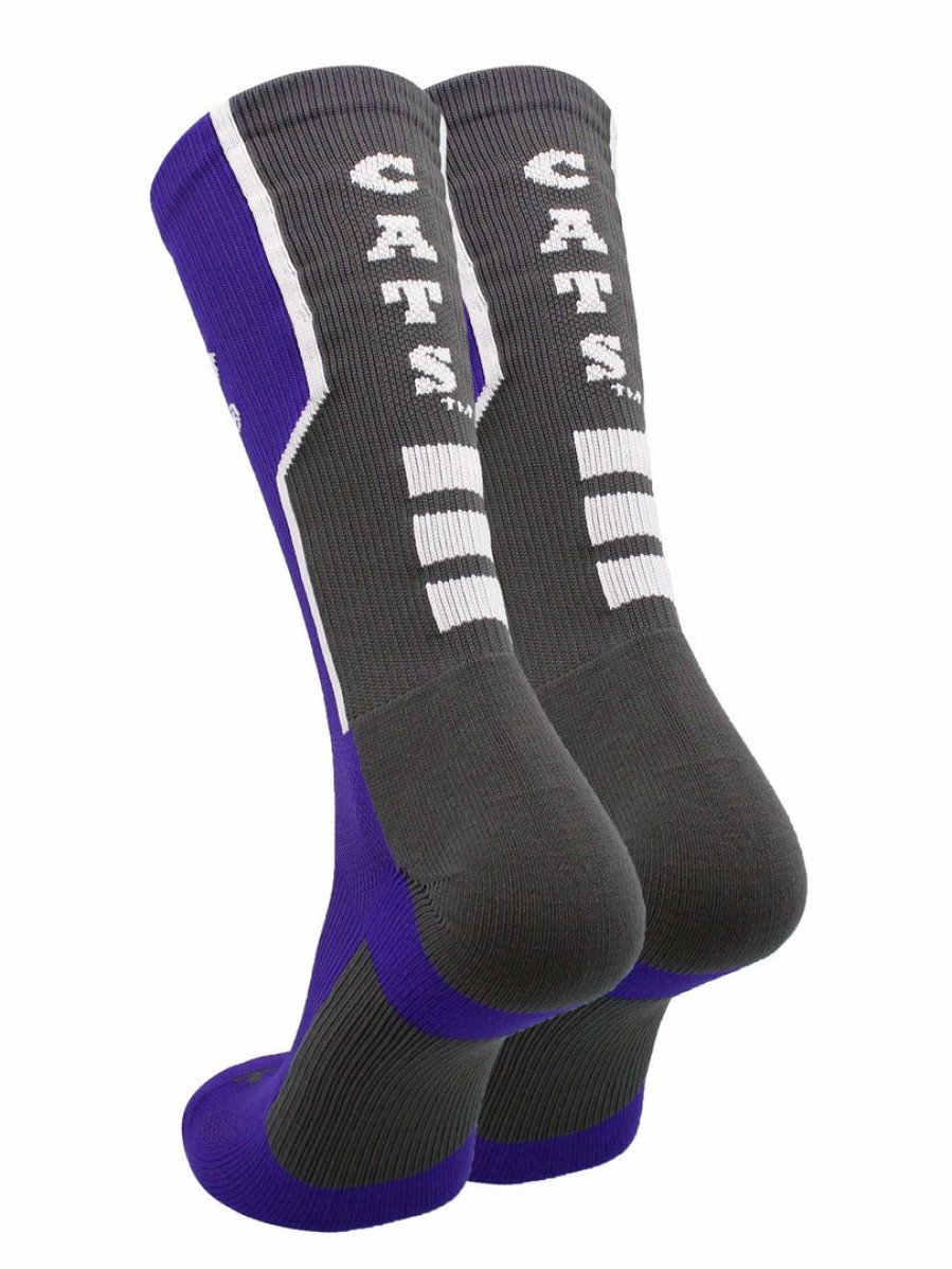 Ncaa Socks * | Wholesale Tck Kansas State Wildcats Socks Perimeter Crew Purple/Graphite/White