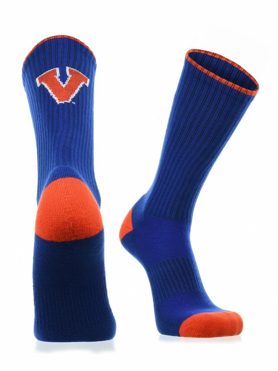 Ncaa Socks * | Deals Tck Virginia Cavaliers Socks Campus Legend Crew Length Blue/Orange