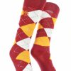 Ncaa Socks * | Best Reviews Of Tck Usc Trojans Argyle Dress Socks Ncaa Fanwear Crew Length Red/Gold