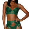 Lingerie * | Dreamgirl Garden Of Evergreen Bra Set