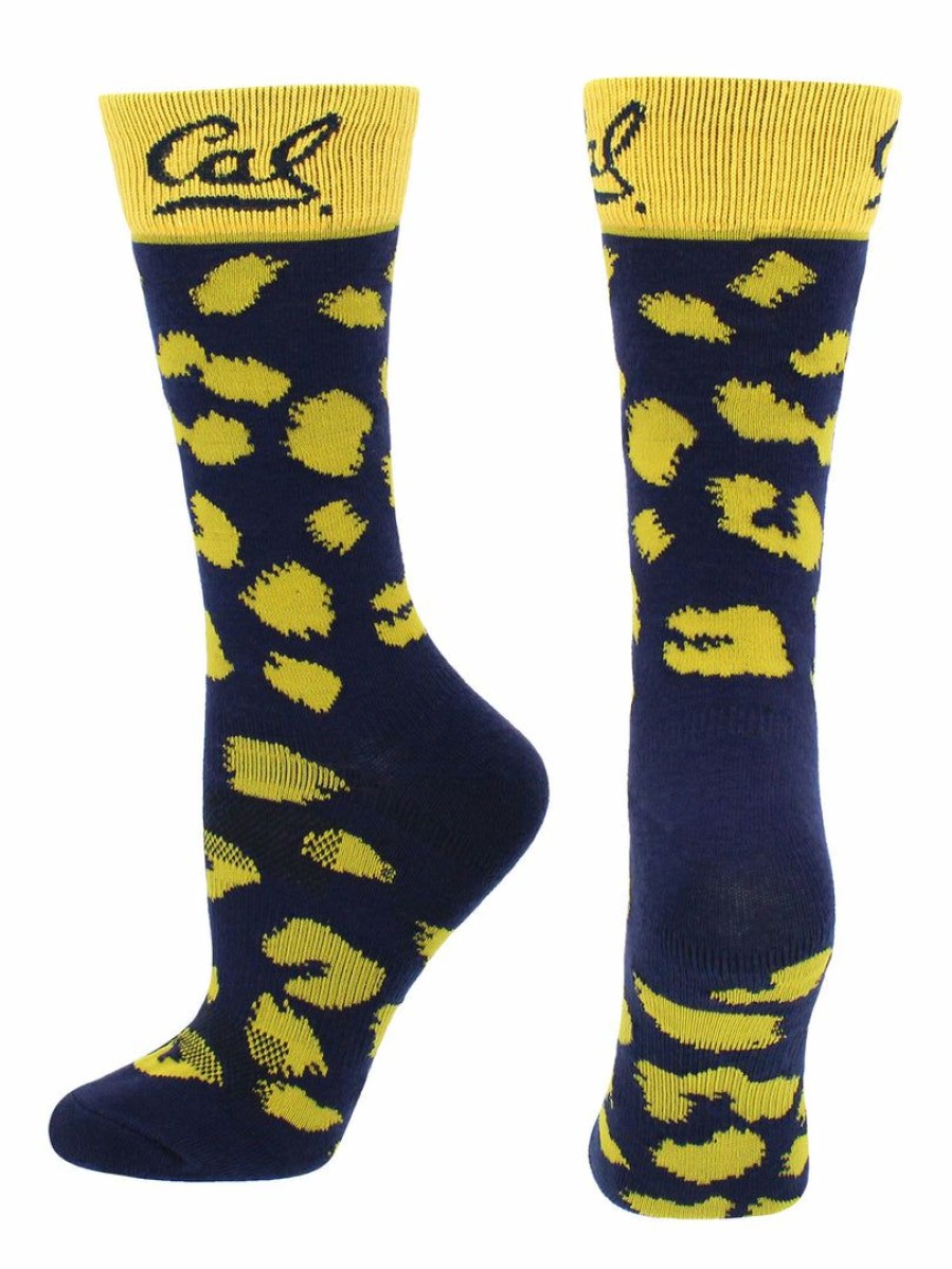 Ncaa Socks * | Top 10 Tck All Schools Cal Bears Socks Womens Savage Crew Socks Cal Berkeley Blue/Gold