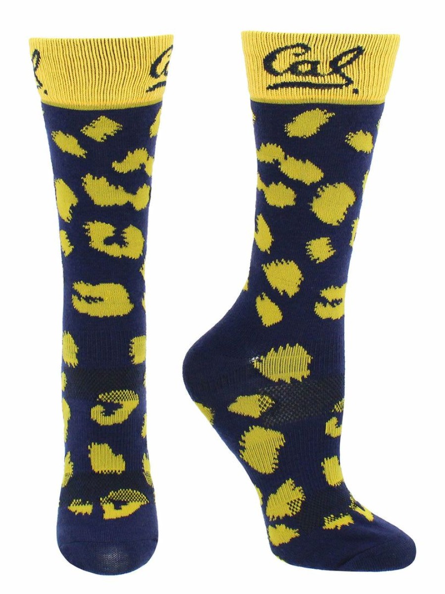 Ncaa Socks * | Top 10 Tck All Schools Cal Bears Socks Womens Savage Crew Socks Cal Berkeley Blue/Gold