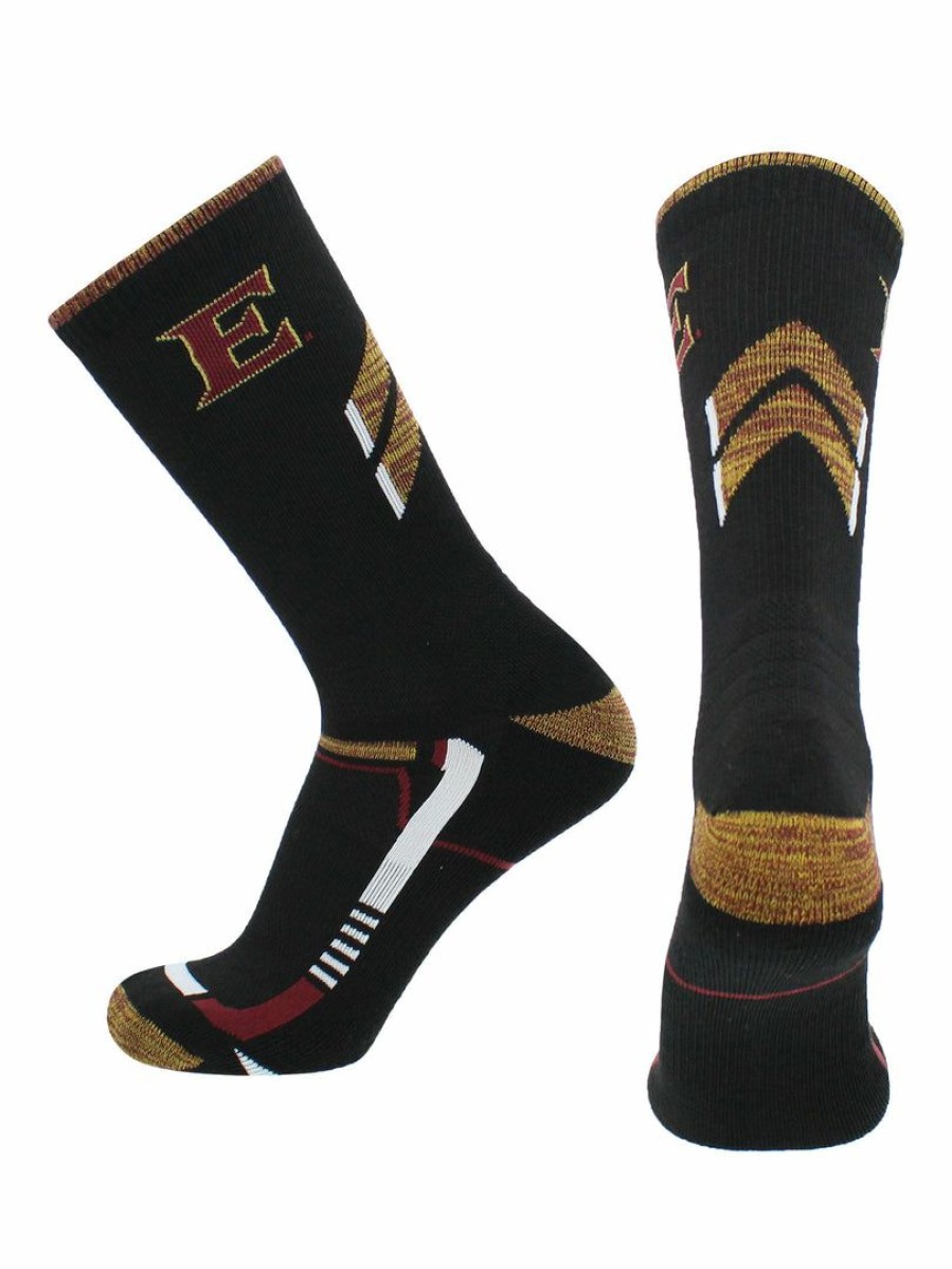 Ncaa Socks * | Cheapest Tck Elon Phoenix Socks Elon University Phoenix Champion Crew Socks Black/Maroon