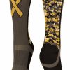 Ncaa Socks * | New Madsportsstuff Salute To Service Military Awareness Athletic Crew Socks Basketball Socks Graphite/Black/Khaki