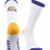 Ncaa Socks * | Brand New Tck All Schools Lsu Tigers Socks Basic Crew White Socks White/Purple/Gold