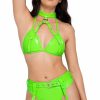 Dancewear * | Roma Neon Green Vinyl Studded Dance Shorts