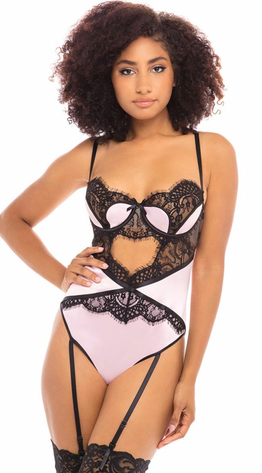 Lingerie * | Oh La La Cheri Eyelash Lust Garter Teddy