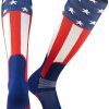 Ncaa Socks * | Best Pirce Tck American Flag Baseball Stirrup Socks Uncle Sam Red/White/Blue