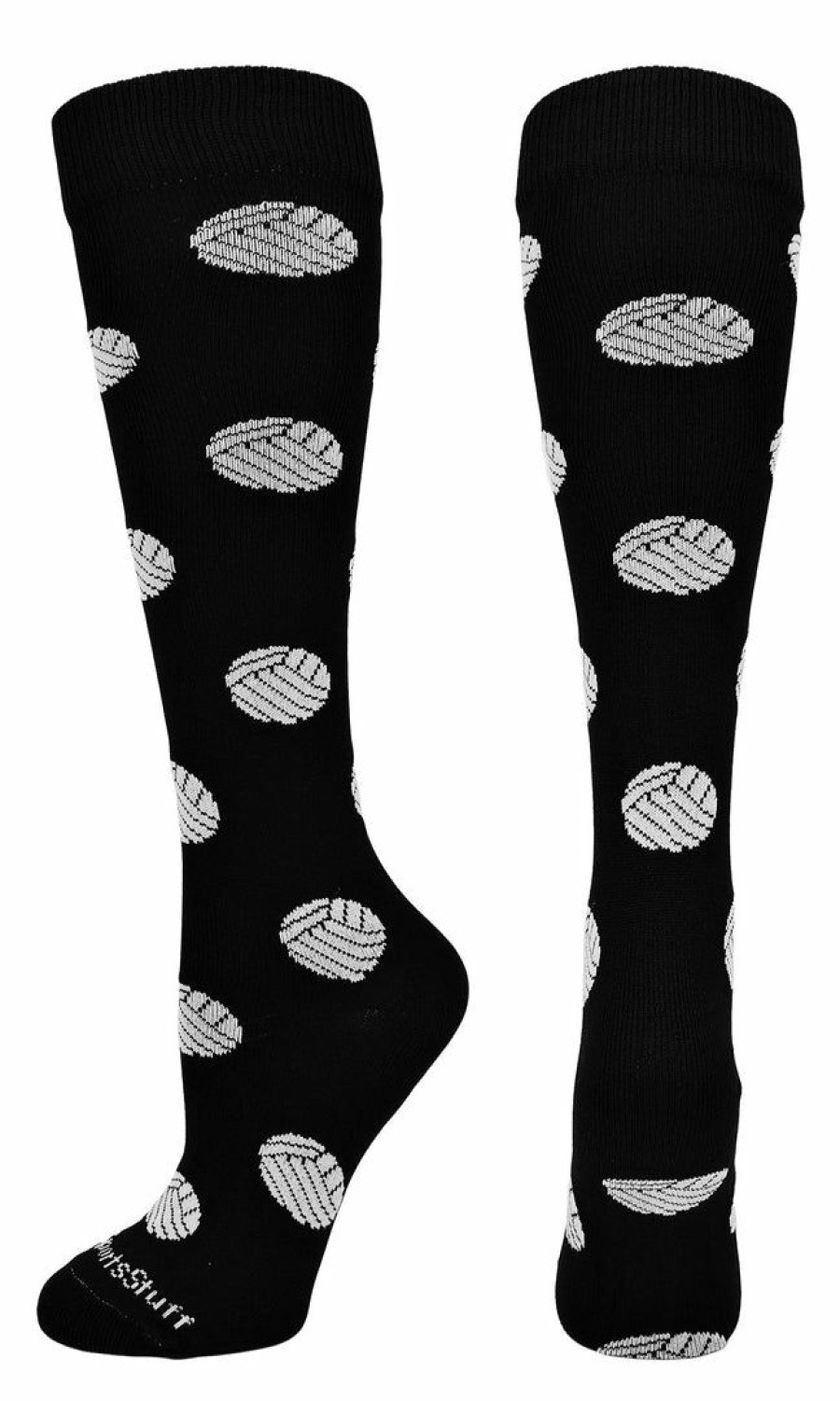 Ncaa Socks * | Outlet Madsportsstuff Volleyball Socks With Volleyball Print Over The Calf