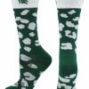 Ncaa Socks * | New Tck Michigan State Spartans Socks Womens Savage Crew Socks Green/Grey