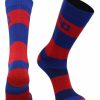 Ncaa Socks * | Best Deal Tck All Schools Dayton Flyers Socks Game Day Striped Crew Socks Red/Blue