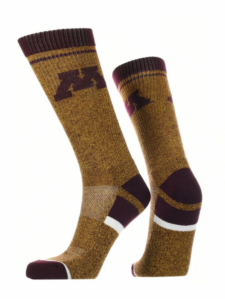 Ncaa Socks * | Discount Tck Minnesota Golden Gophers Socks Victory Parade Crew Length Maroon/Gold