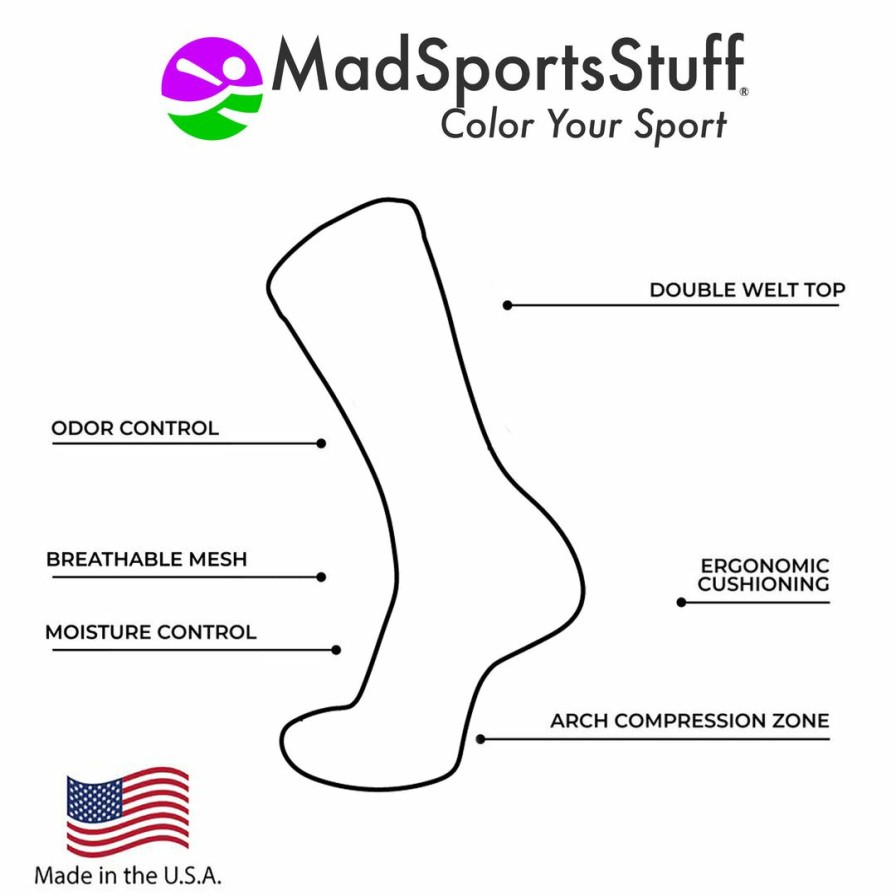 Ncaa Socks * | Best Sale Madsportsstuff Rainbow Pride Crew Socks Multi