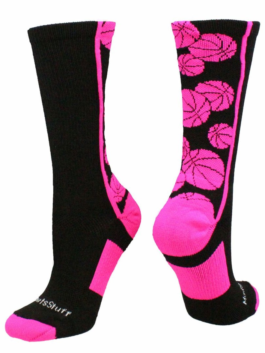 Ncaa Socks * | Best Sale Madsportsstuff Crazy Basketball Logo Crew Socks (Multiple Colors)