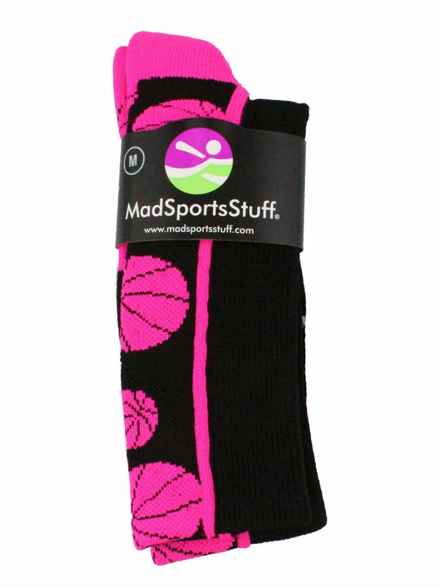 Ncaa Socks * | Best Sale Madsportsstuff Crazy Basketball Logo Crew Socks (Multiple Colors)