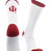 Ncaa Socks * | Best Sale Tck All Schools Indiana Hoosiers Socks Basic Crew White Socks White/Crimson