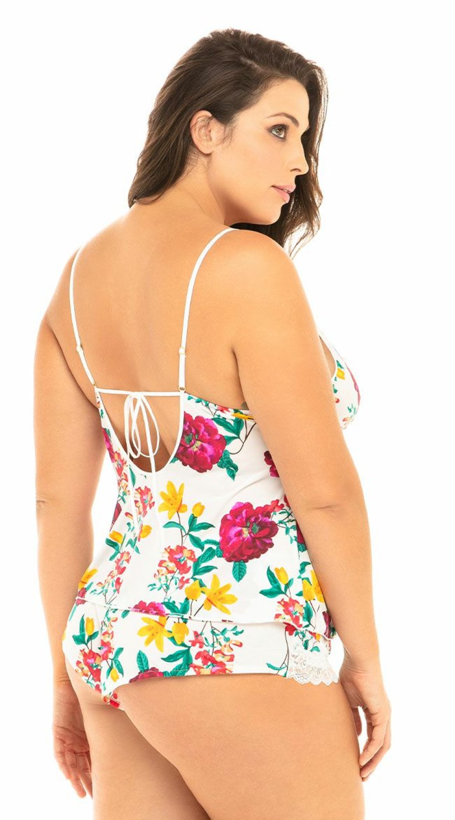 Lingerie * | Oh La La Cheri Plus Size Reina Floral Pj Short Set