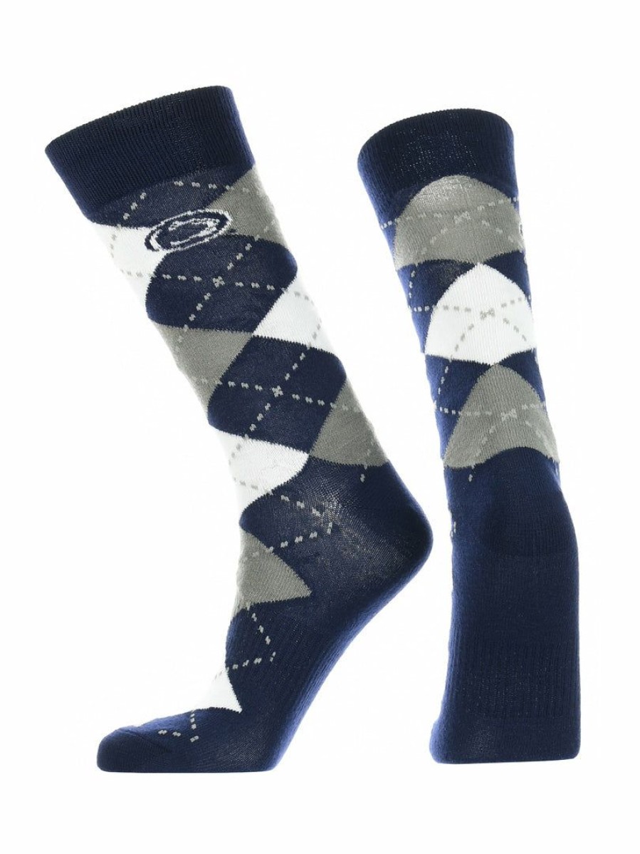 Ncaa Socks * | Brand New Tck All Schools Penn State Nittany Lions Argyle Dress Socks Ncaa Fanwear Crew Length Navy/Grey/White